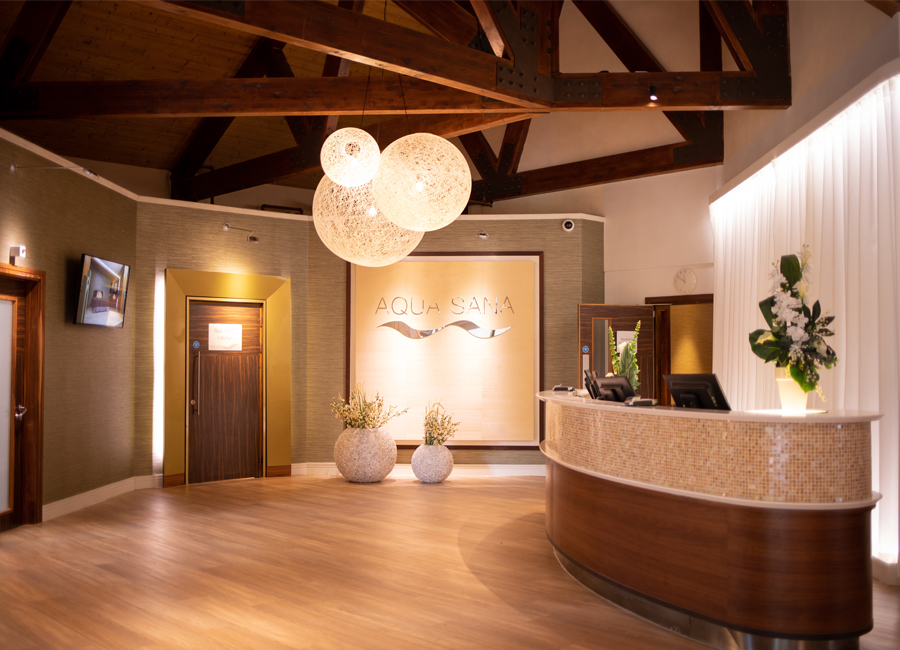 Elveden spa reception area