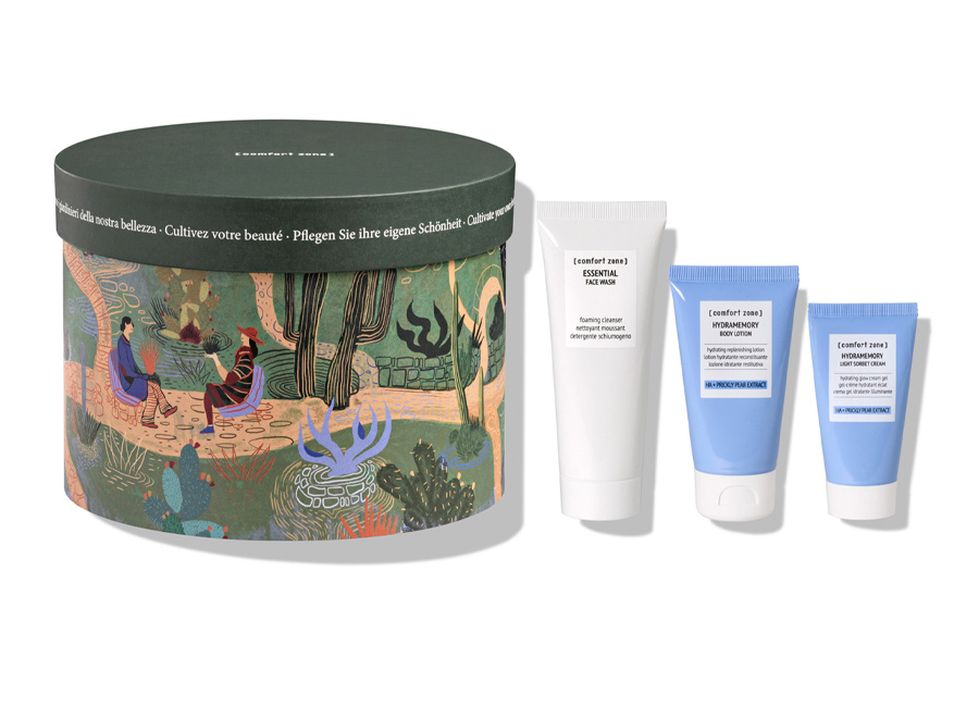 voya gift set with 2 products and body brush