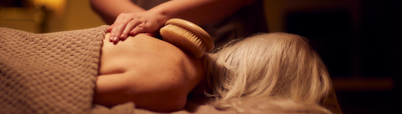 women laid having a treatment 