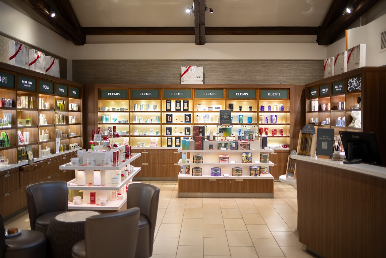 Inside Forest Spa Boutique store at Aqua Sana with spa products