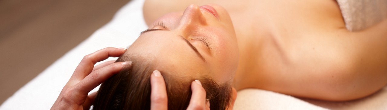 women having a head massage 