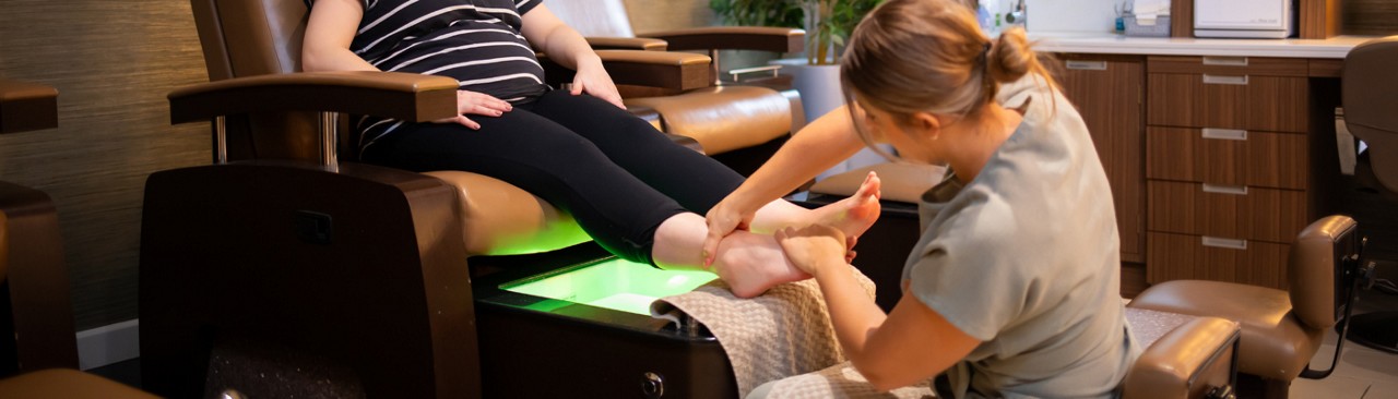 Woman having a foot massage.